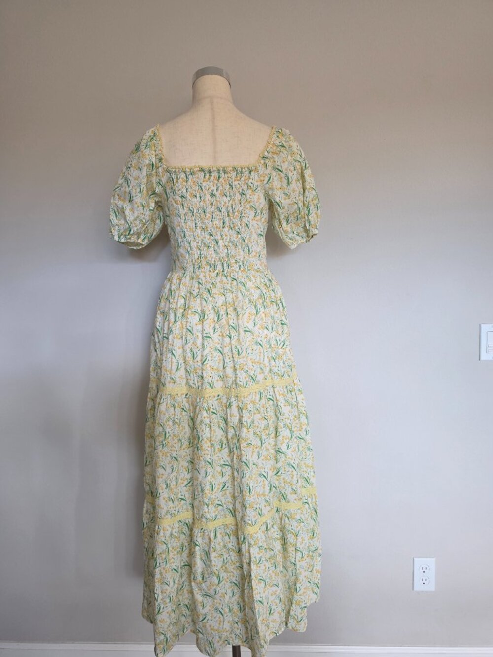 Daffodil Floral Cotton Square Neck Maxi Dress - Picture 8 of 15